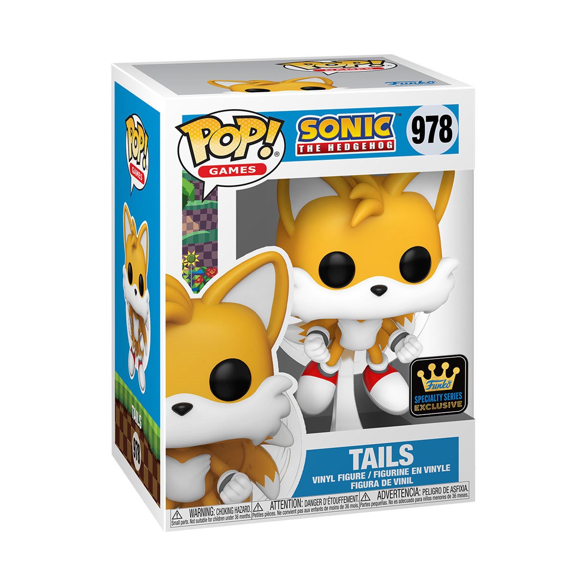Funko POP! Games Sonic the Hedgehog 978 Tails Flying Flocked Specialty Series with Chance of CHASE