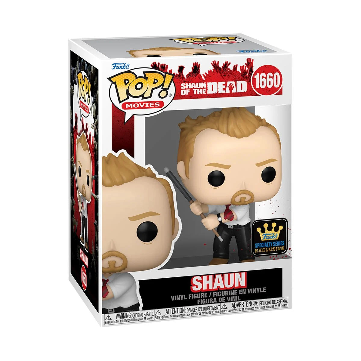 Funko POP! Movies Horror Shaun of the Dead 1660 Shaun with Pool Cue Specialty Series with Chance of CHASE