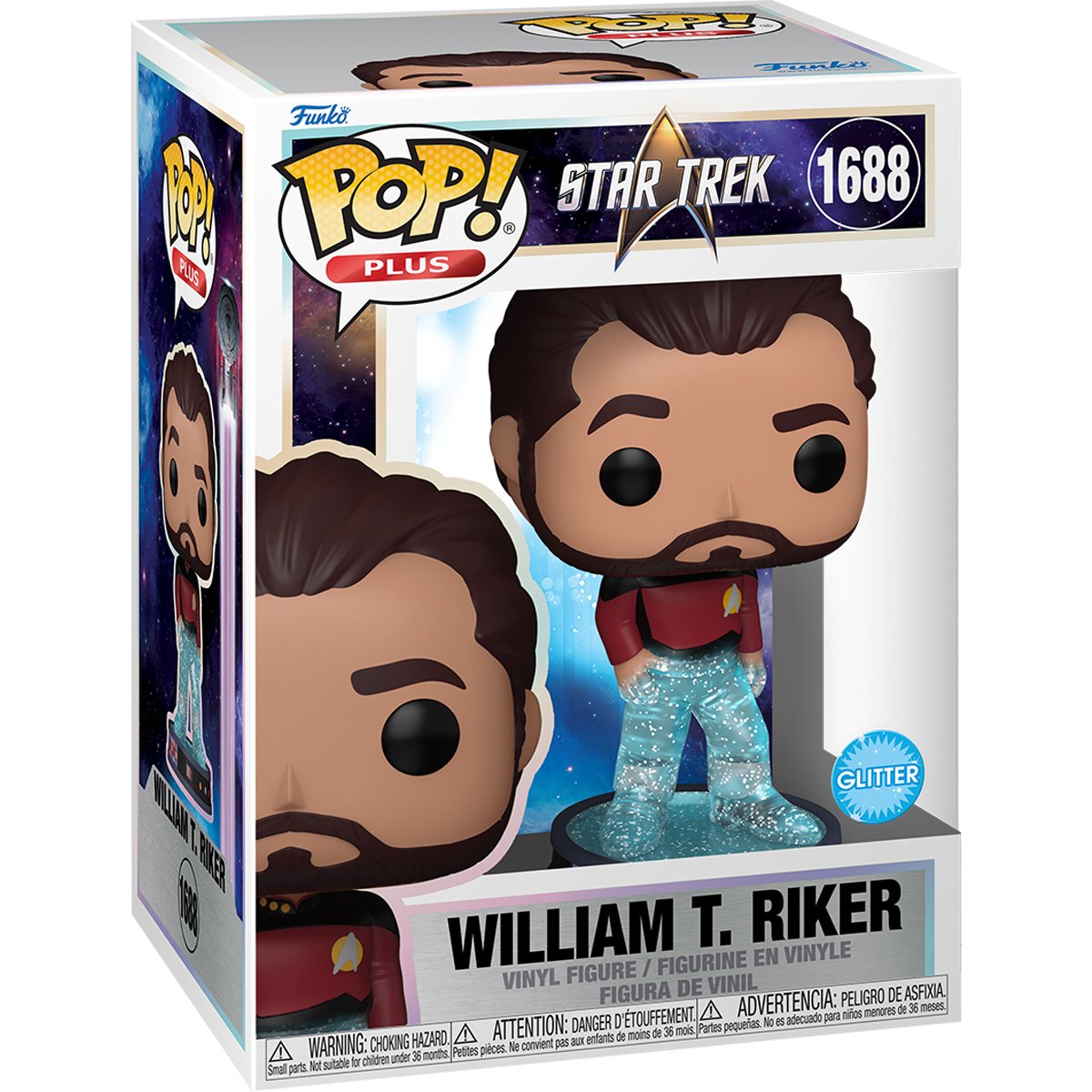 Funko POP! Plus TV Star Trek 1688 William T. Riker No. 2 in Transporter Glitter