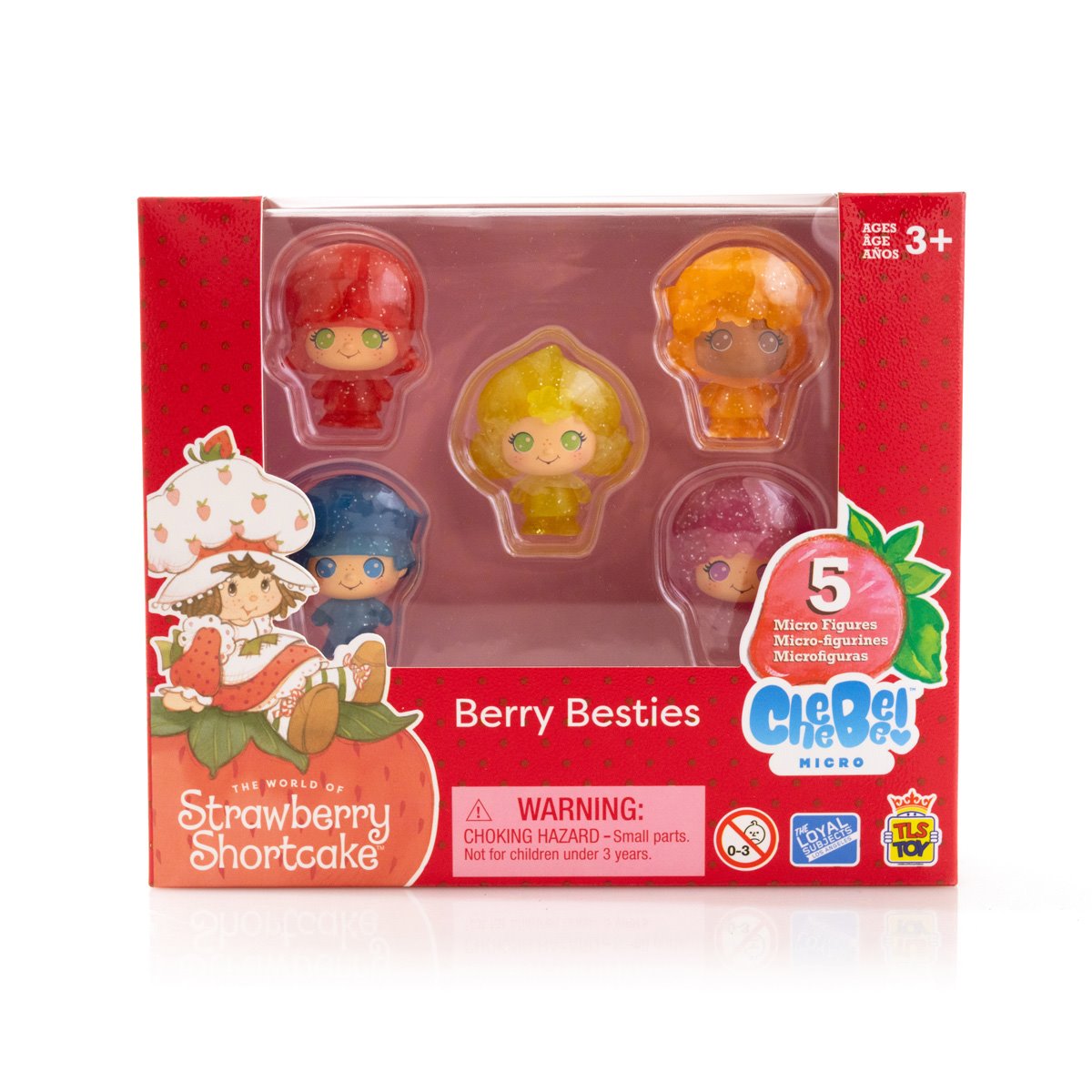 The Loyal Subjects Strawberry Shortcake 1 1/2-Inch Cheebee Mini-Figures Berry Besties Glitter 5-Pack Collector Set San Diego Comic Con 2024 Exclusive