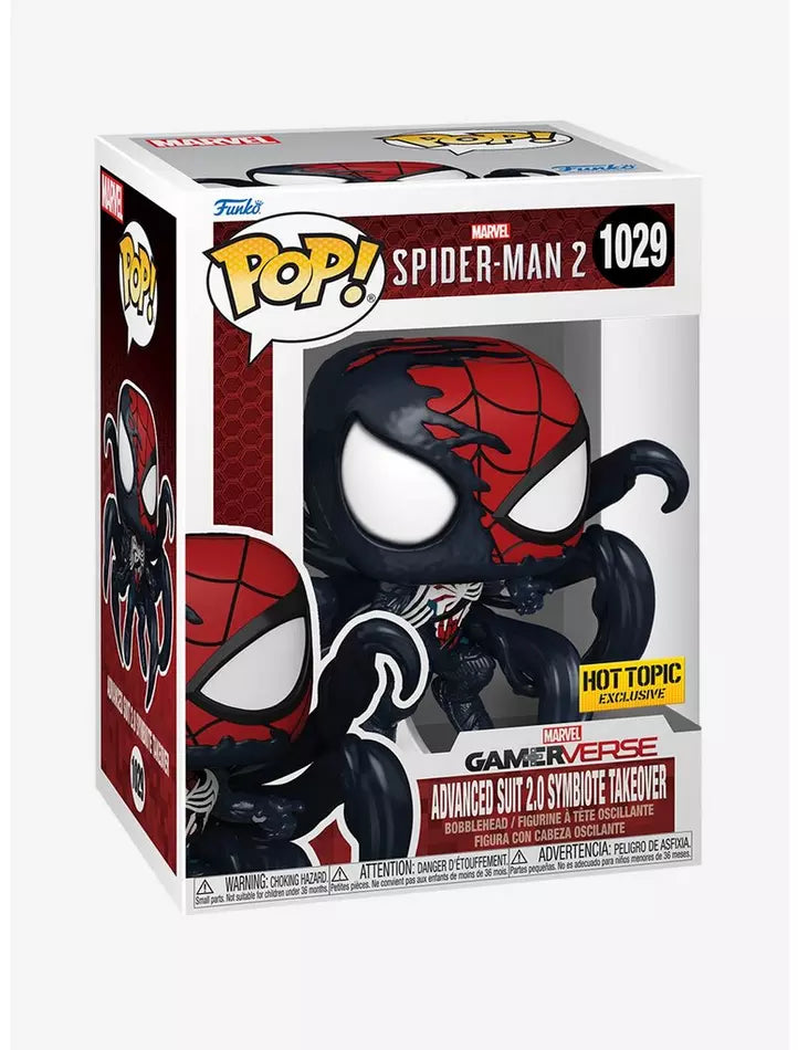Funko POP! Marvel Gamerverse Spider-Man 2 1029 Advanced Suit 2.0 Symbiote Takeover Hot Topic Exclusive