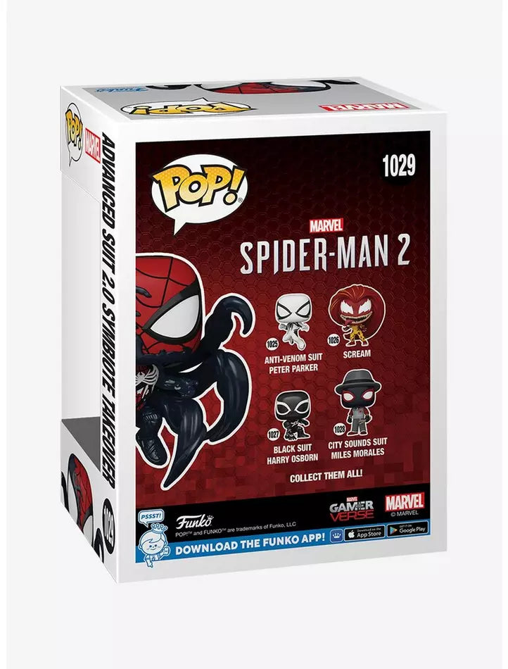 Funko POP! Marvel Gamerverse Spider-Man 2 1029 Advanced Suit 2.0 Symbiote Takeover Hot Topic Exclusive