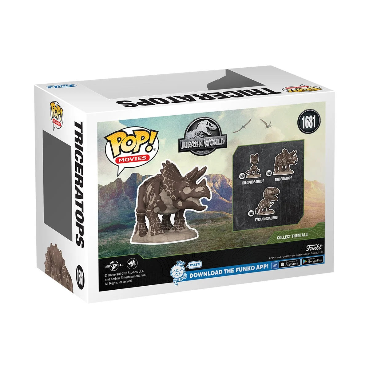 Funko POP! Movies Horror Jurassic Park 1681 Triceratops (Fossil)