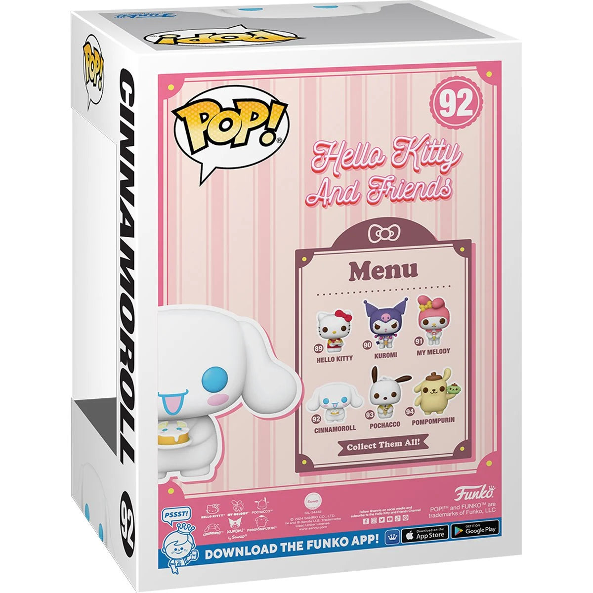 Funko POP! Sanrio Hello Kitty and Friends 92 Cinnamoroll with Dessert