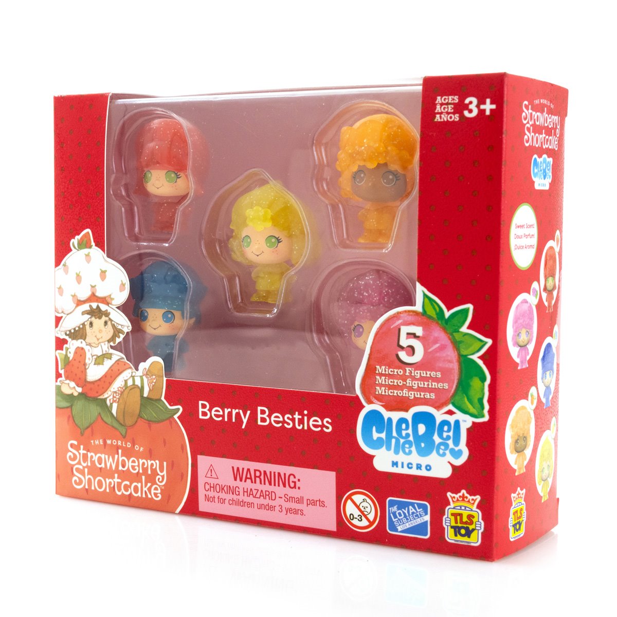 The Loyal Subjects Strawberry Shortcake 1 1/2-Inch Cheebee Mini-Figures Berry Besties Glitter 5-Pack Collector Set San Diego Comic Con 2024 Exclusive