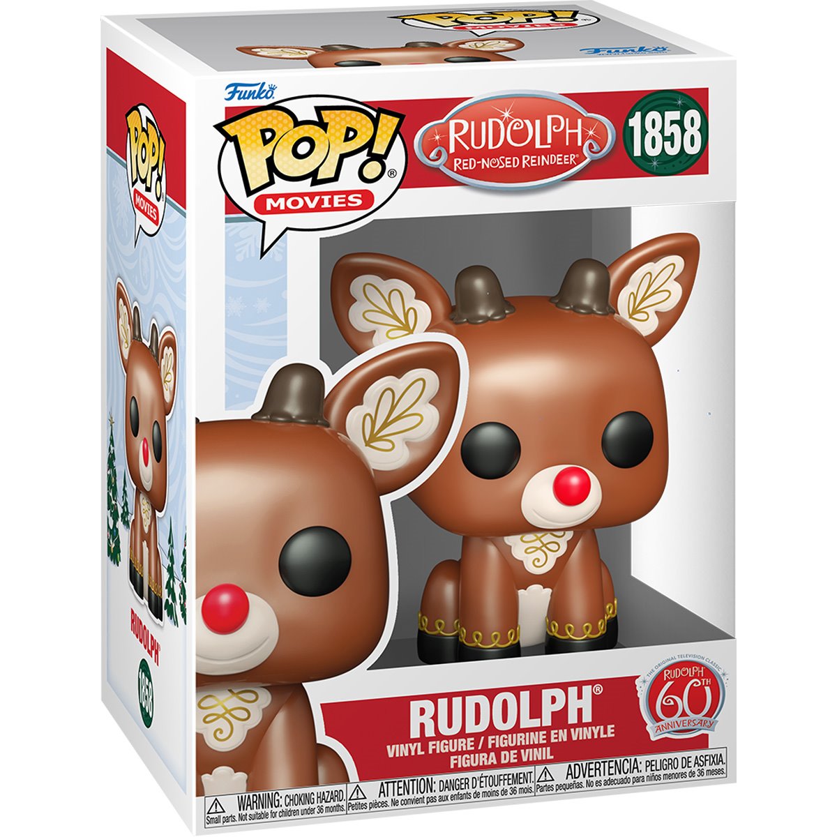 Funko POP! Movies Rudolph The Red-Nosed Reindeer 1858 Holiday Rudolph Sitting (Blown Ornament Style)