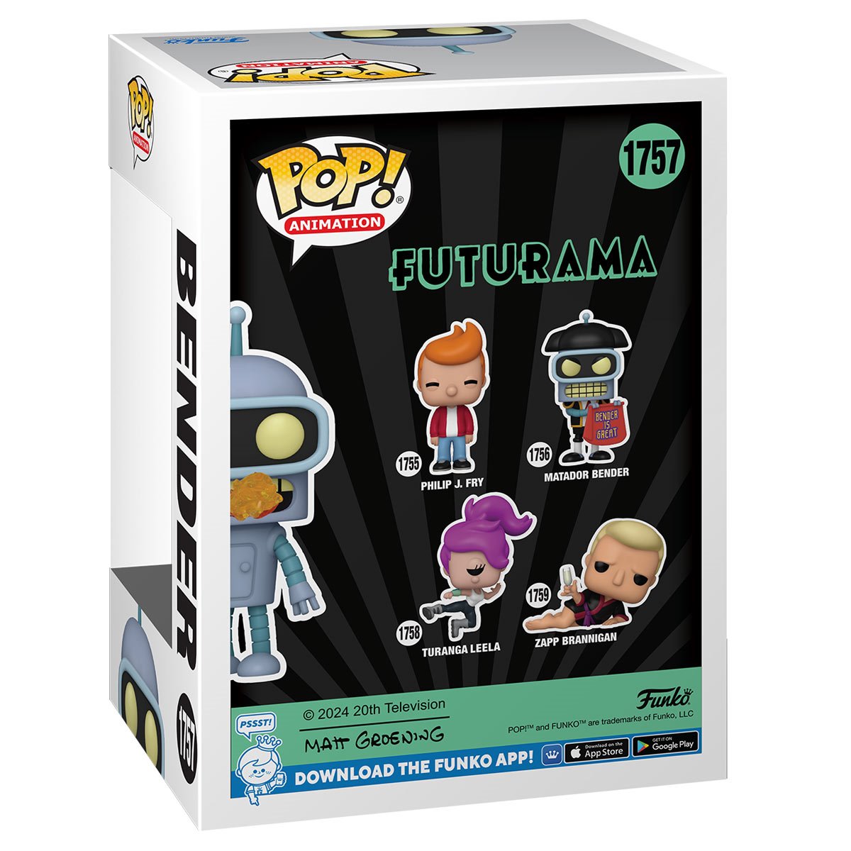 Funko POP! TV Futurama 1757 Bender Specialty Series Exclusive Common and Glow CHASE