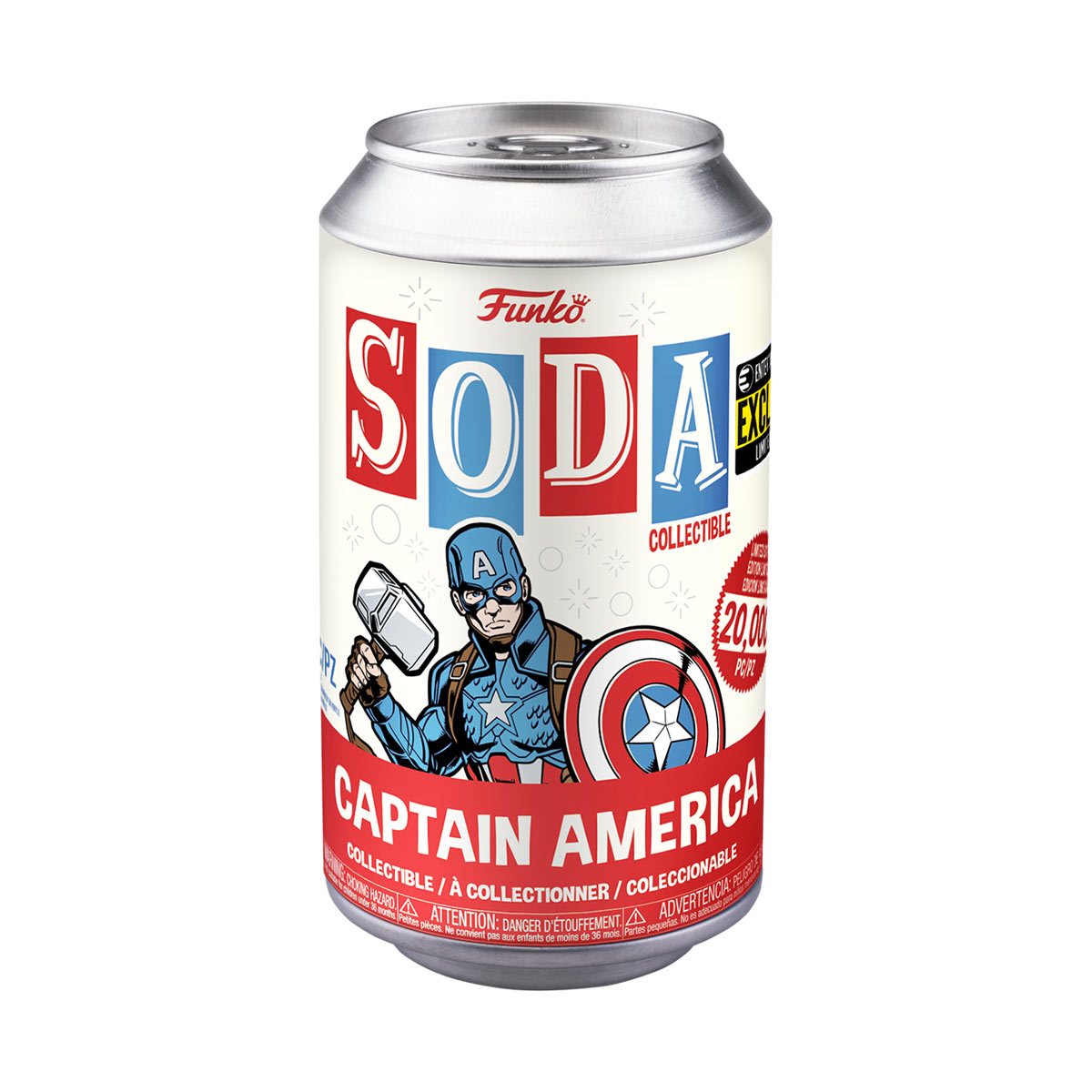 Funko POP! Soda Marvel Avengers: Endgame Captain America with Mjolnir and Shield Entertainment Earth Exclusive with Chance of CHASE