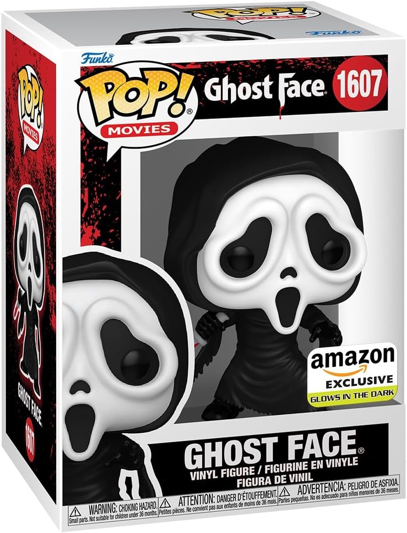 Funko POP! Movies Horror Scream 1607 Ghost Face with Bloody Knife Glow in the Dark GITD Amazon Exclusive