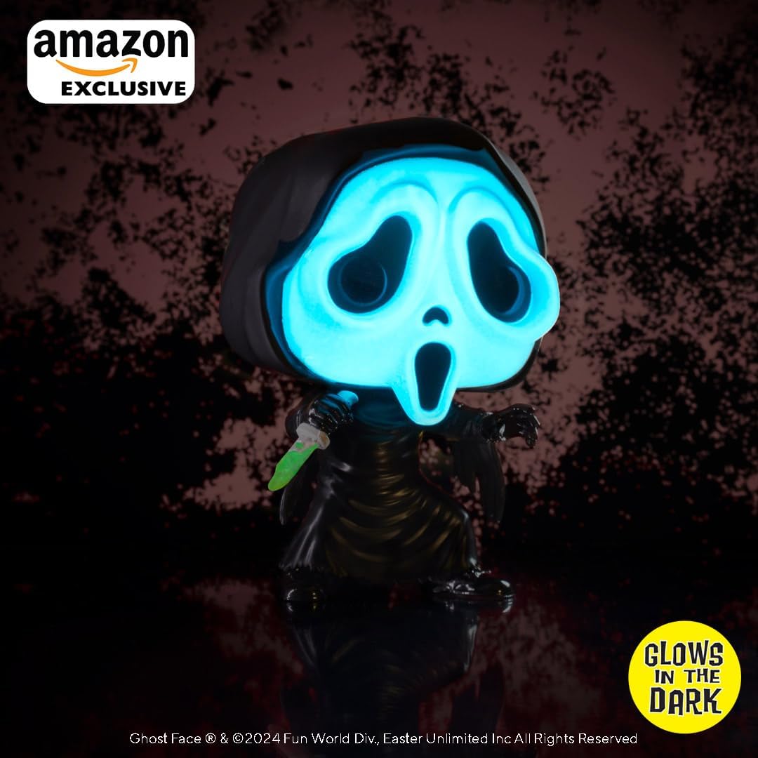 Funko POP! Movies Horror Scream 1607 Ghost Face with Bloody Knife Glow in the Dark GITD Amazon Exclusive