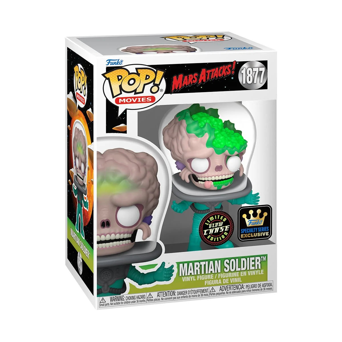 Funko POP! Movies Mars Attacks! 1877 Martian Soldier Specialty Series with Chance of GITD CHASE