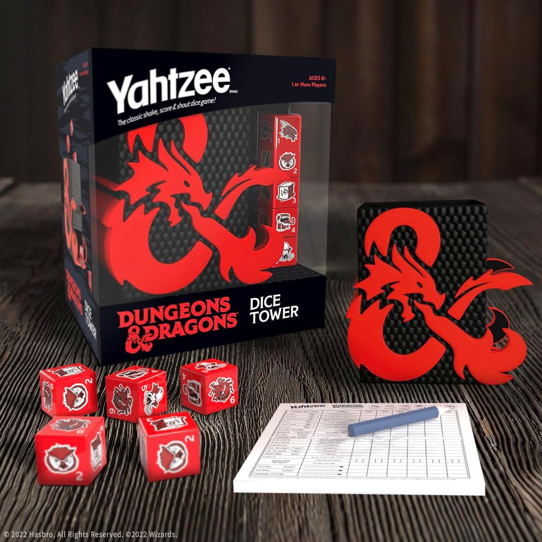 USAopoly Dungeons & Dragons YAHTZEE! with Custom Dice and Dice Tower