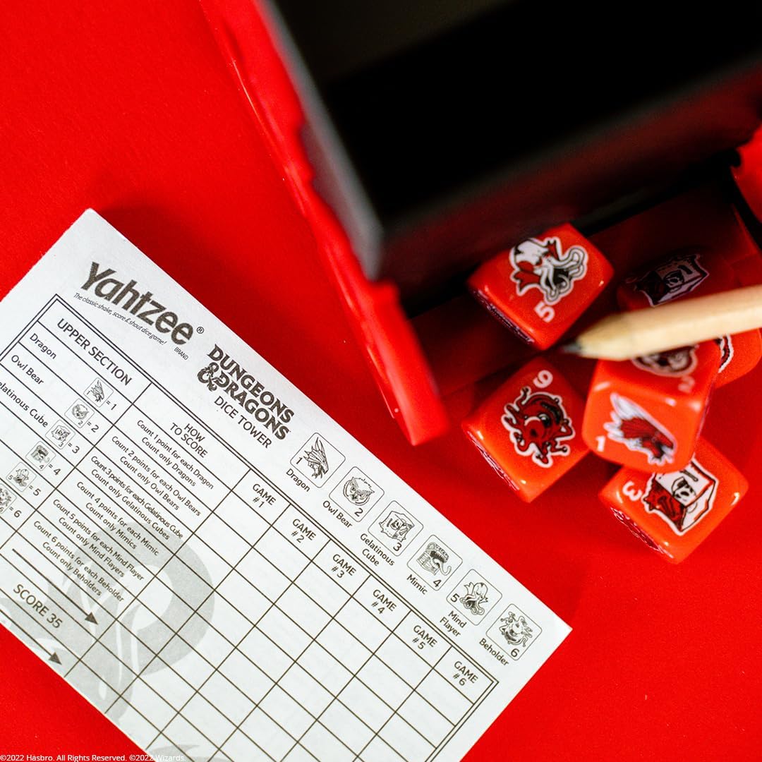 USAopoly Dungeons & Dragons YAHTZEE! with Custom Dice and Dice Tower