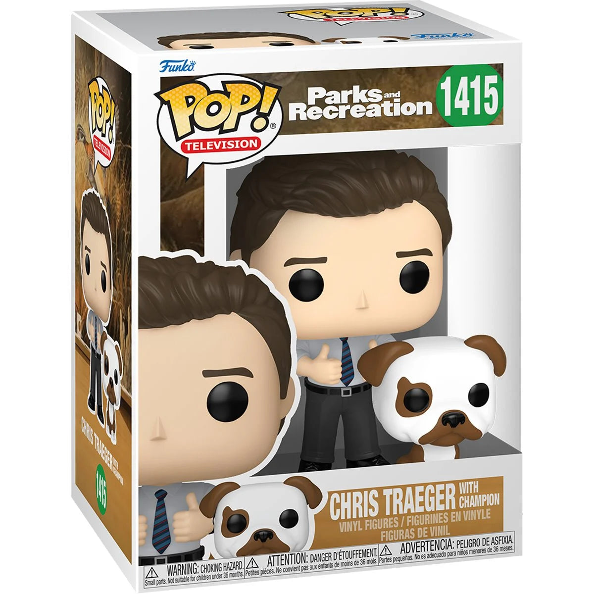 Funko POP! TV Parks and Recreation 1415 Chris Traeger with Champion Pop! Buddy 15th Anniversary