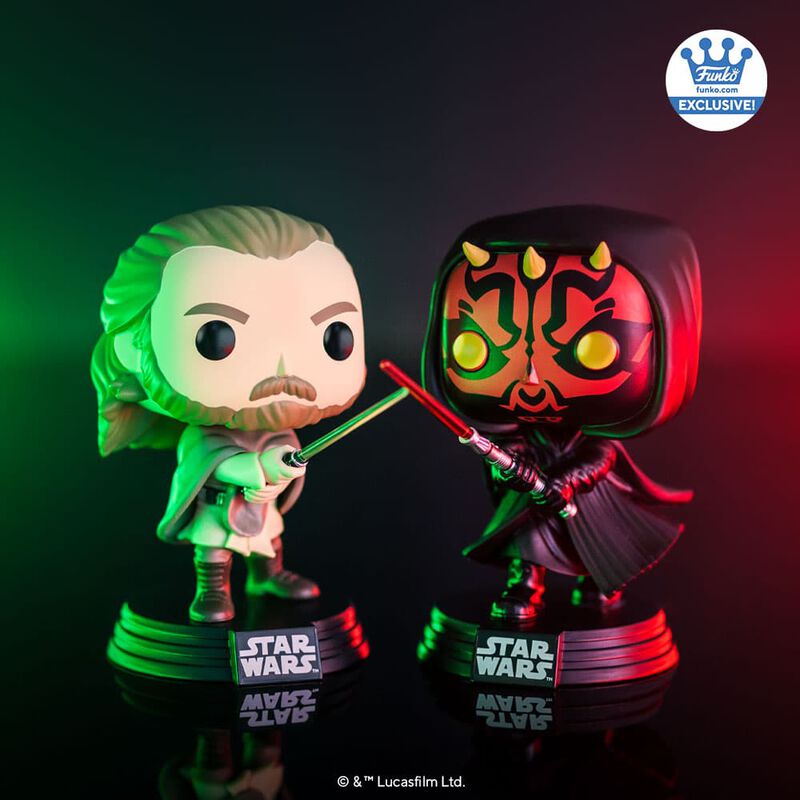 Funko POP! Star Wars Phantom Menace 2 Pack Darth Maul vs. Qui-Gon Jinn Funko Shop Exclusive