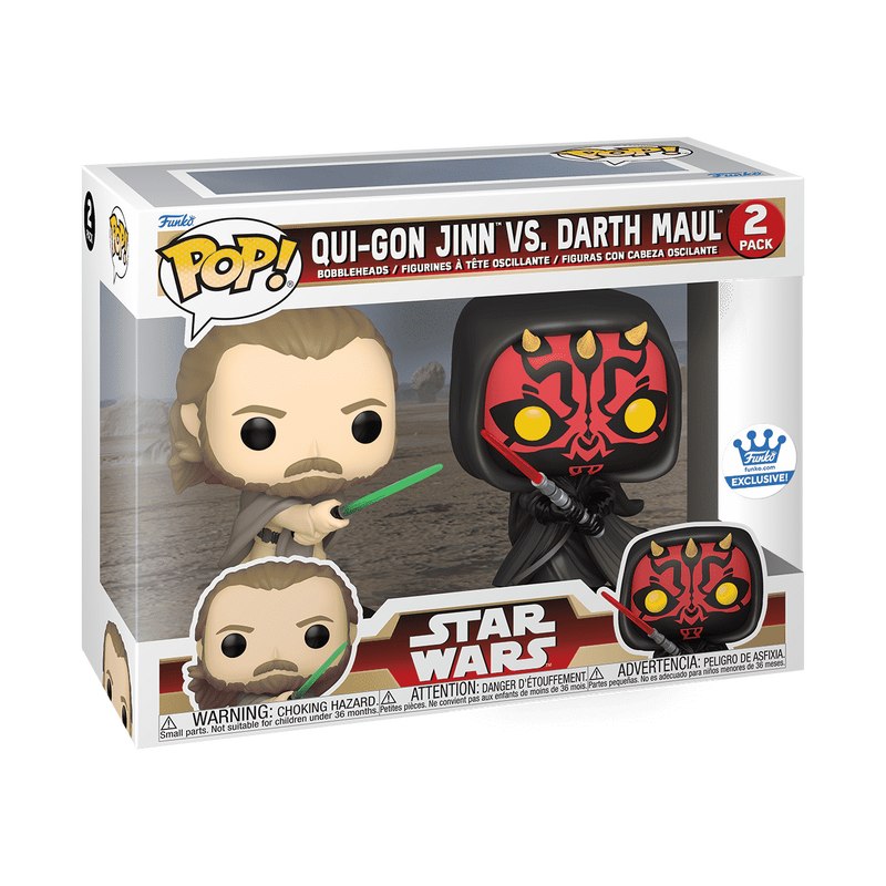 Funko POP! Star Wars Phantom Menace 2 Pack Darth Maul vs. Qui-Gon Jinn Funko Shop Exclusive