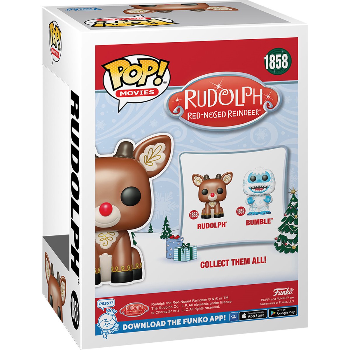 Funko POP! Movies Rudolph The Red-Nosed Reindeer 1858 Holiday Rudolph Sitting (Blown Ornament Style)