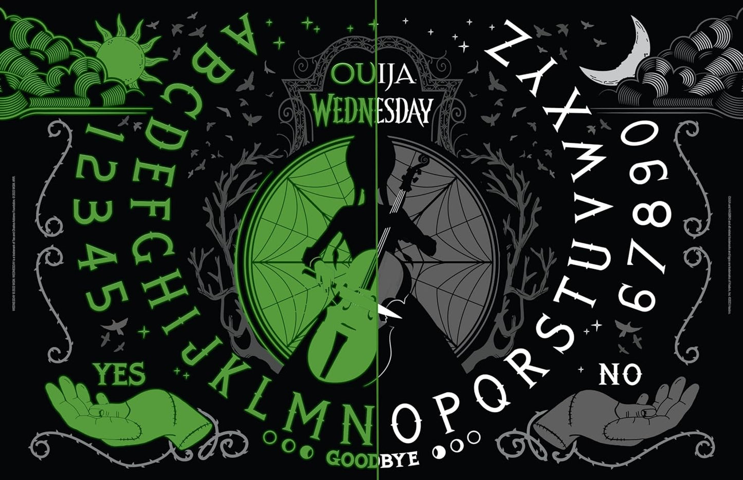 USAopoly Ouija Wednesday Inspired by The Popular Original Series Wednesday Glow-in-the-Dark Board | 2-6 Players, Ages 8+