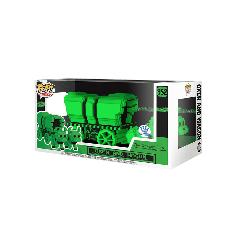 Funko POP! Rides Super Deluxe Games The Oregon Trail 982 Oxen and Wagon (Green and Black) Funko Shop Exclusive