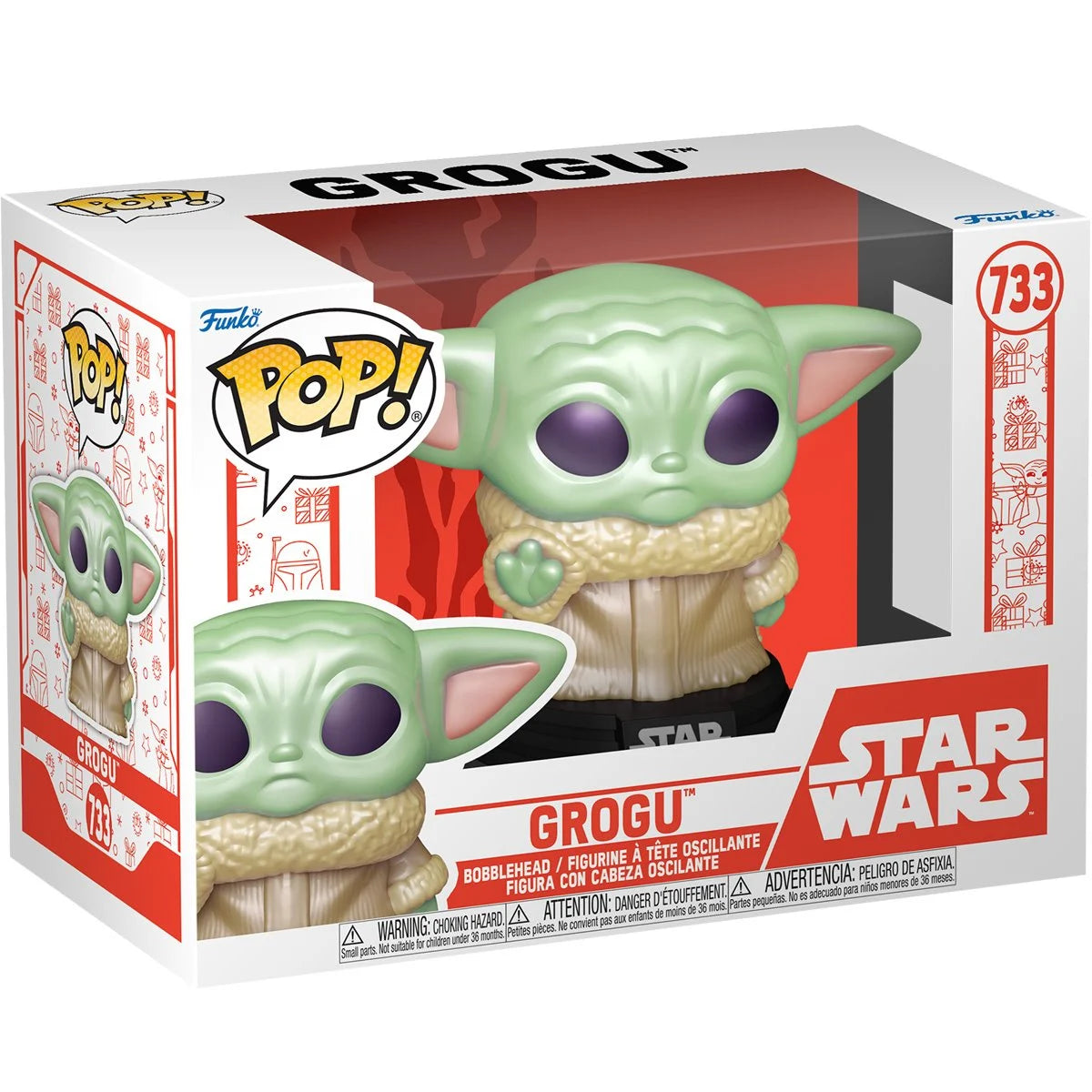 Funko POP! Star Wars The Mandalorian Holiday 733 Grogu (The Child, Baby Yoda) Blown Ornament Style