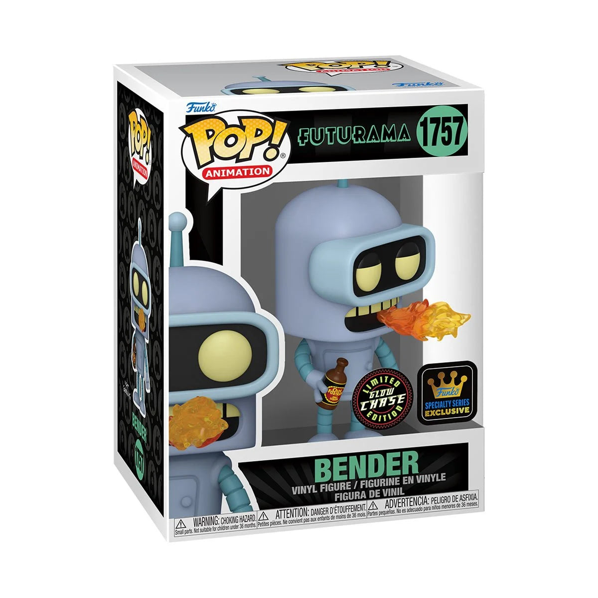 Funko POP! TV Futurama 1757 Bender Specialty Series Exclusive Common and Glow CHASE