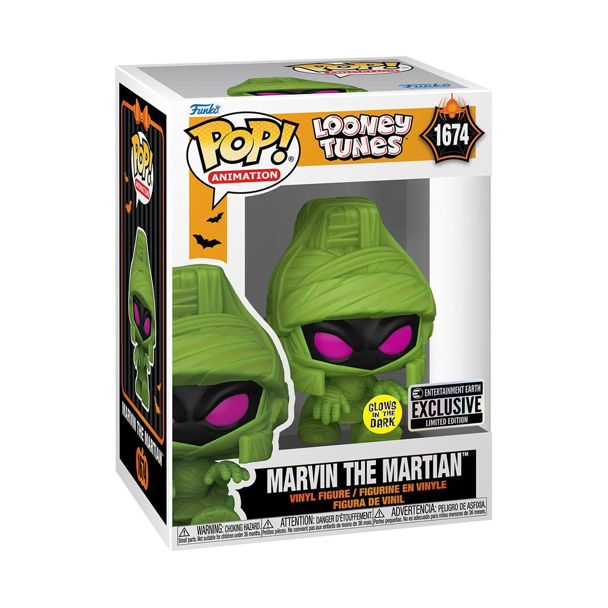 Funko POP! Animation Looney Tunes Halloween 1674 Marvin the Martian Glow-in-the-Dark GITD Entertainment Earth Exclusive