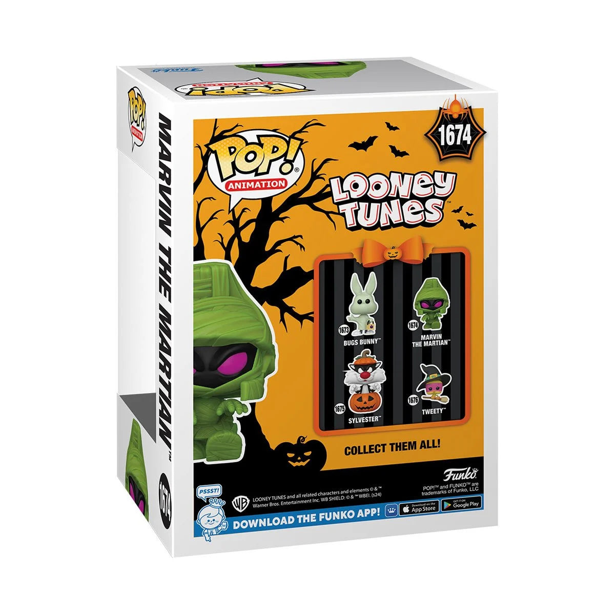 Funko POP! Animation Looney Tunes Halloween 1674 Marvin the Martian Glow-in-the-Dark GITD Entertainment Earth Exclusive