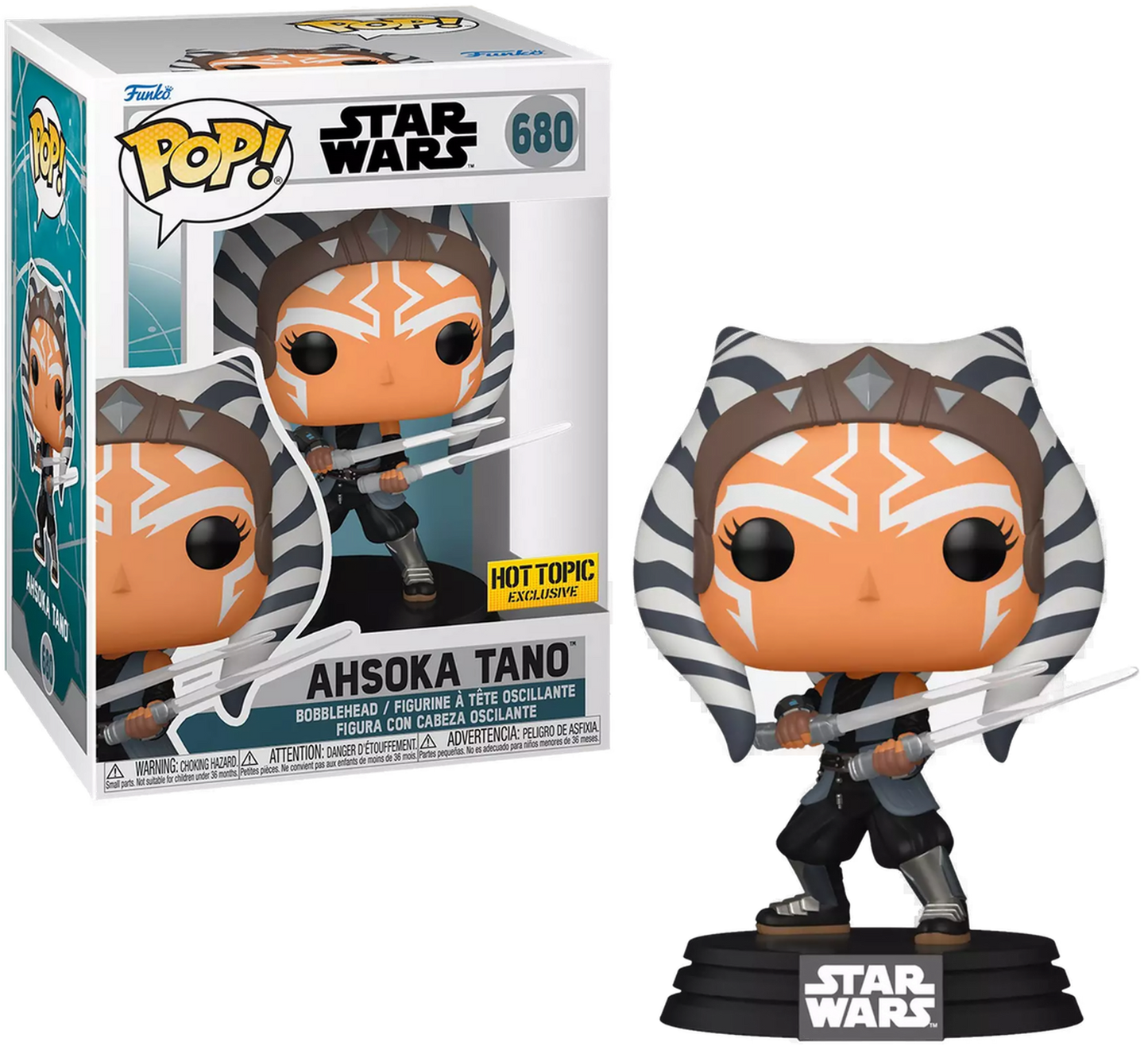 Funko POP! Star Wars Ahsoka 680 Ahsoka with Dual Sabers Hot Topic Exclusive