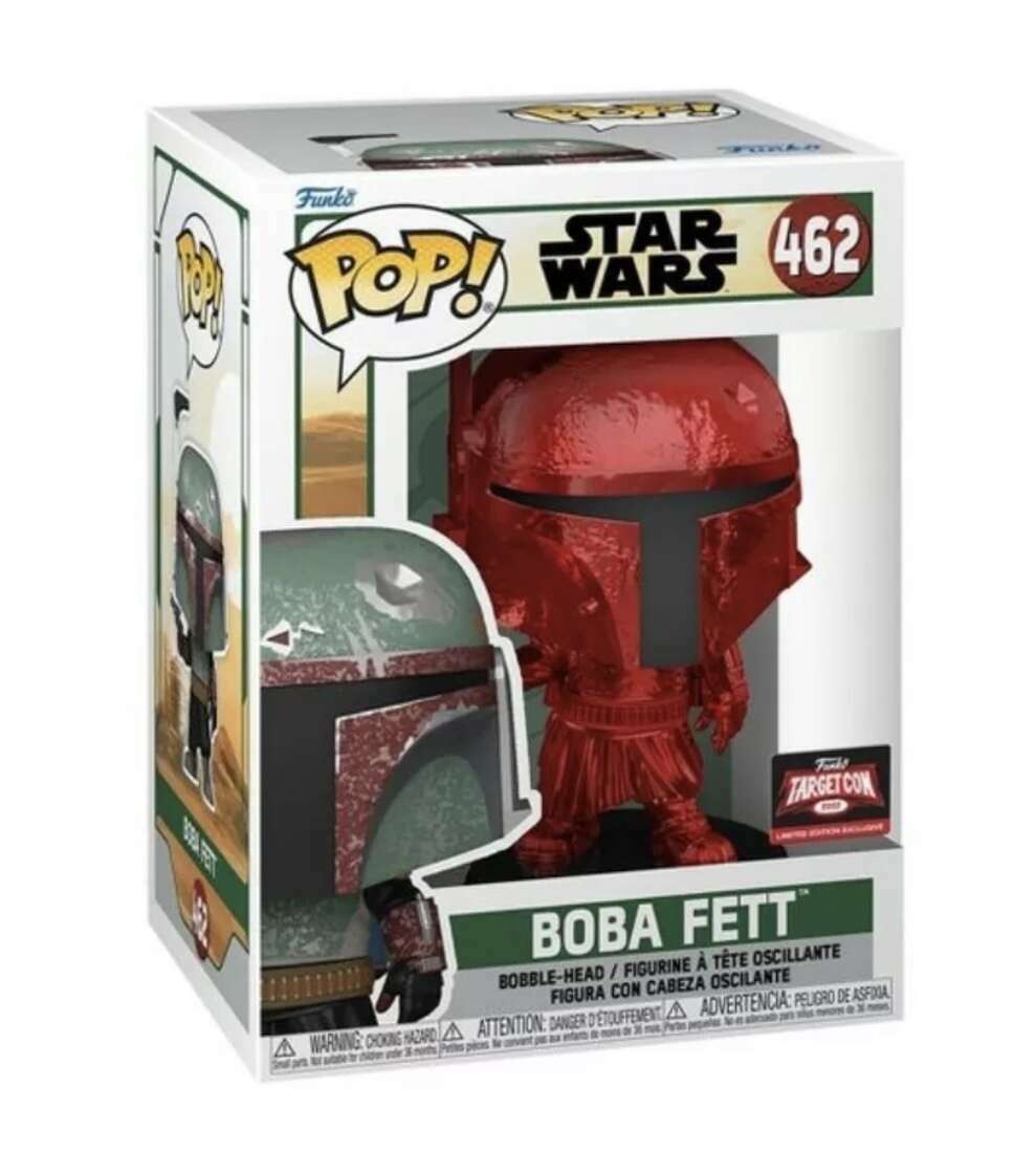 Funko POP! Star Wars Book of Boba Fett 462 Boba Fett (Red Chrome) TargetCon 2022 Exclusive