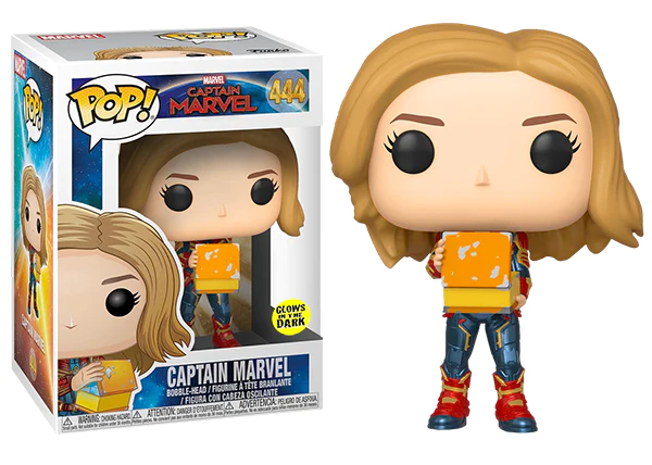Funko POP! Marvel Movies Captain Marvel 444 Captain Marvel Holding Lunchbox (Tesseract) Glow-in-the-Dark