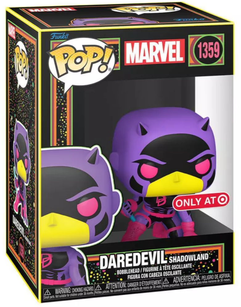 Funko POP! Marvel Comics Daredevil 1359 Daredevil (Shadowland) Black Light Target Exclusive