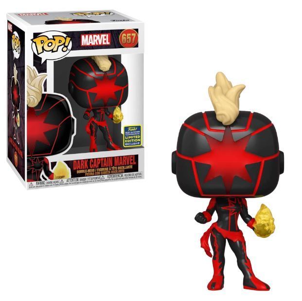 Funko POP! Marvel Comics Captain Marvel 657 Dark Captain Marvel Summer Convention Exclusive