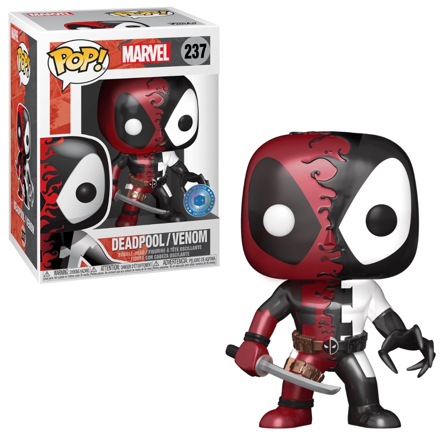 Funko POP! Marvel Venom 237 Deadpool/Venom (Metallic) Pop in a Box Exclusive