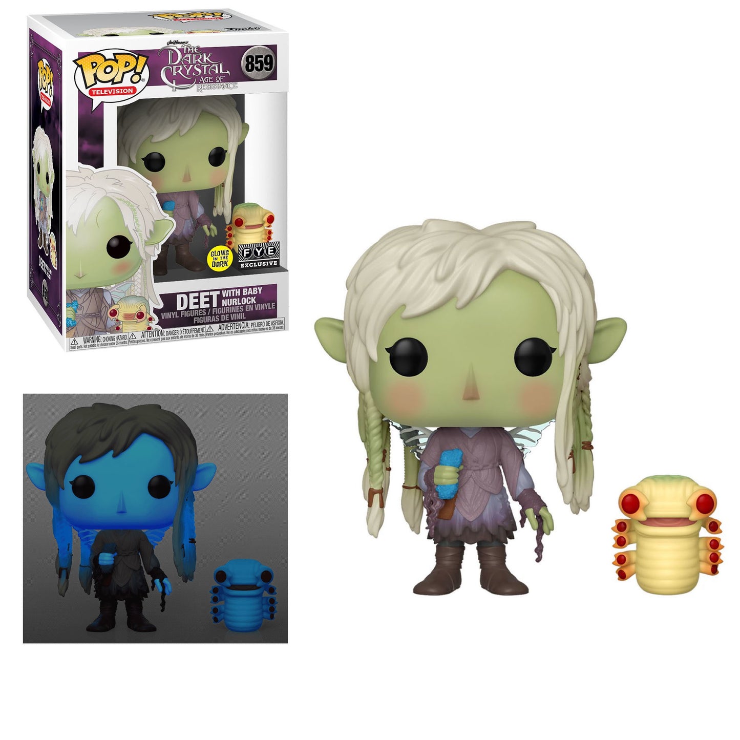 Funko POP! TV The Dark Crystal: Age of Resistance 859 Deet with Baby Nurlock Glow-in-the-Dark