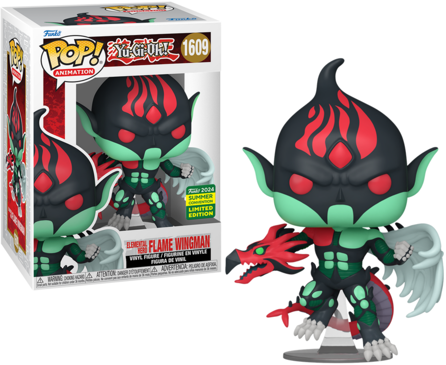 Funko POP! Animation Anime Yu-Gi-Oh! 1609 Elemental Hero Flame Wingman 2024 Summer Convention Exclusive