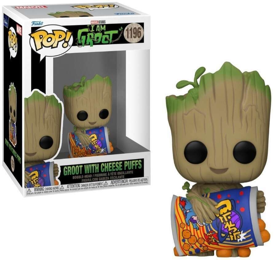 Funko POP! Marvel Studios I Am Groot 1196 Groot with Cheese Puffs