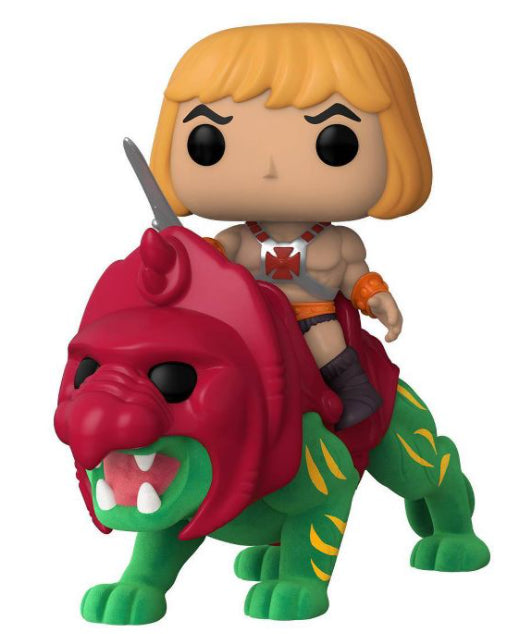 Funko POP! Rides Super Deluxe TV Animation Masters of the Universe 84 He-Man on Battle Cat (Flocked) Target Convention Exclusive