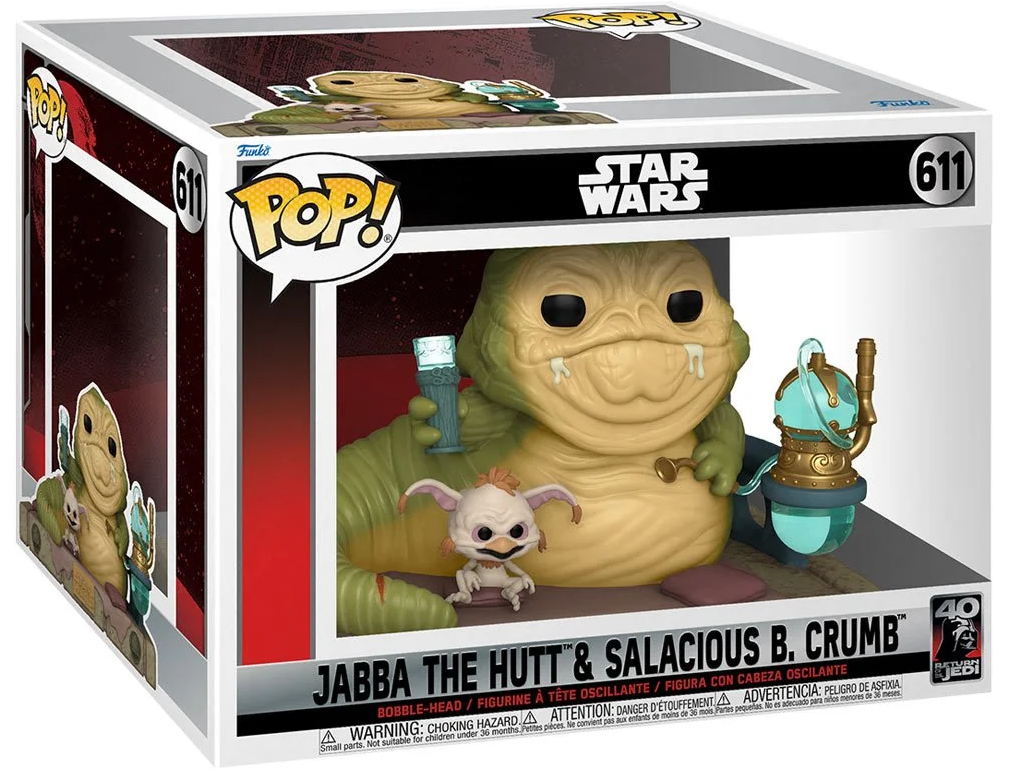 Funko POP! Super Deluxe Movie Moments Star Wars Return of the Jedi 611 Jabba The Hutt & Salacious B. Crumb