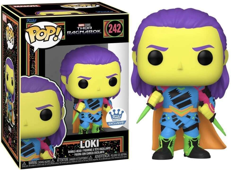 Funko POP! Marvel Movies Thor Ragnorak 242 Loki (Blacklight) Funko Shop Exclusive