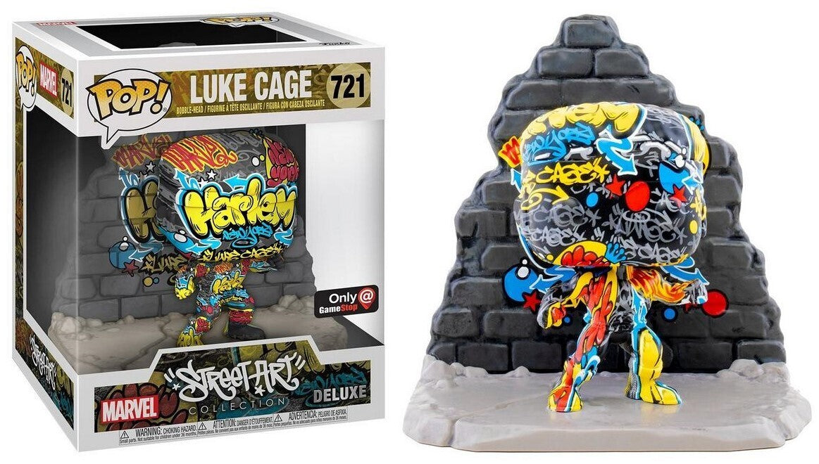 Funko POP! 6" Super Deluxe Marvel Comics Luke Cage 721 Luke Cage Graffiti Street Art GameStop Exclusive
