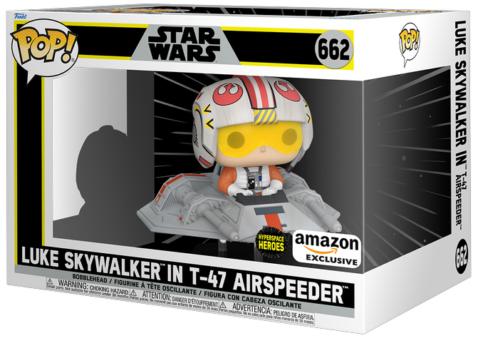 Funko POP! Rides Super Deluxe Star Wars Hyperspace Heroes 662 Luke Skywalker in T-47 Airspeeder Amazon Exclusive