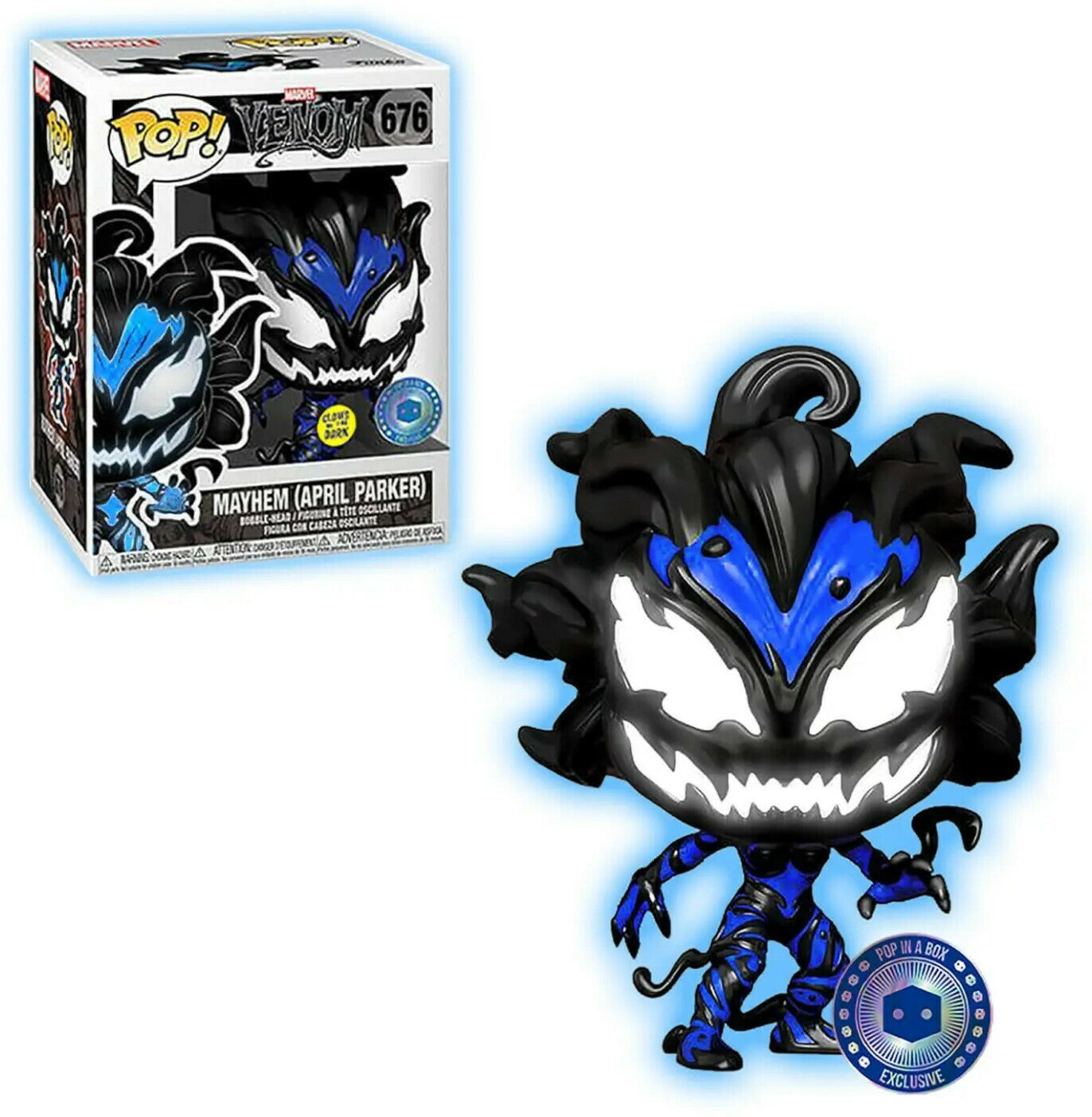 Funko POP! Marvel Venom 676 Mayhem (April Parker) Glow-in-the-Dark Pop in a Box Exclusive