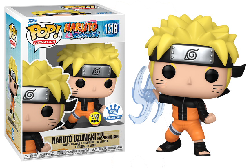 Funko POP! Animation Naruto Shippuden 1318 Naruto Uzumaki with Rasengan Glow-in-the-Dark Funko Shop Exclusive