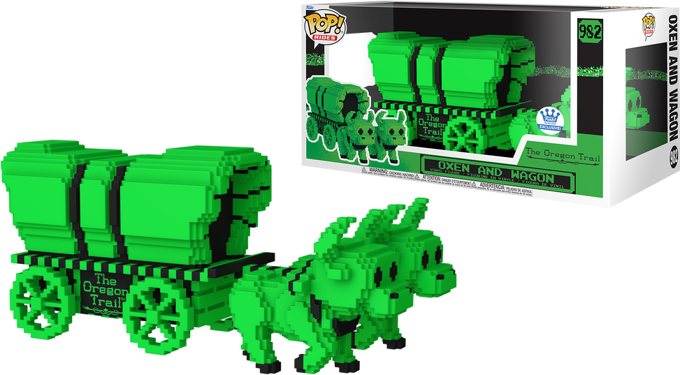 Funko POP! Rides Super Deluxe Games The Oregon Trail 982 Oxen and Wagon (Green and Black) Funko Shop Exclusive