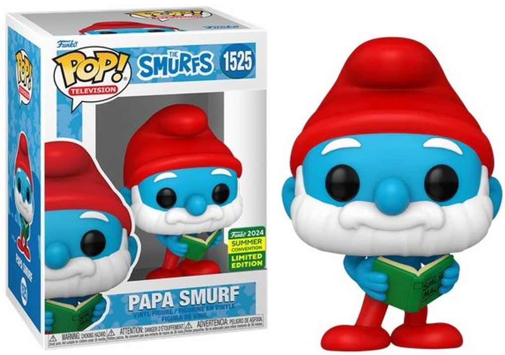Funko POP! TV Animation The Smurfs 1525 Papa Smurf with Book 2024 Summer Convention Exclusive