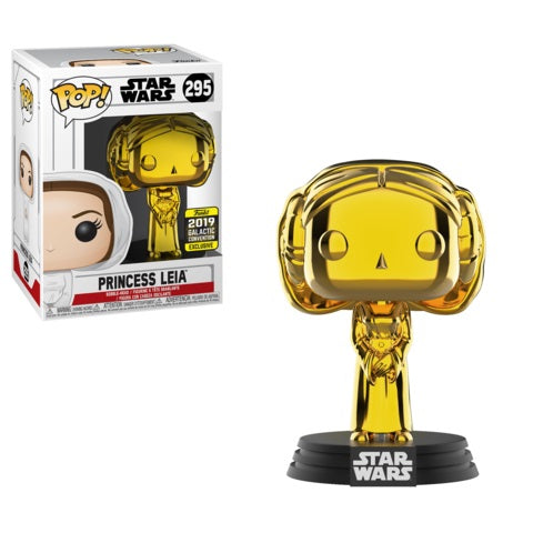 Funko POP! Star Wars 295 Princess Leia Gold Chrome Galactic Convention Exclusive