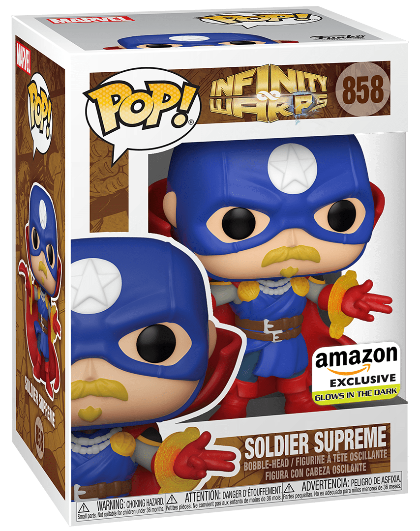 Funko POP! Marvel Comics Infinity Warps 858 Soldier Supreme Amazon Exclusive Glow-in-the-Dark