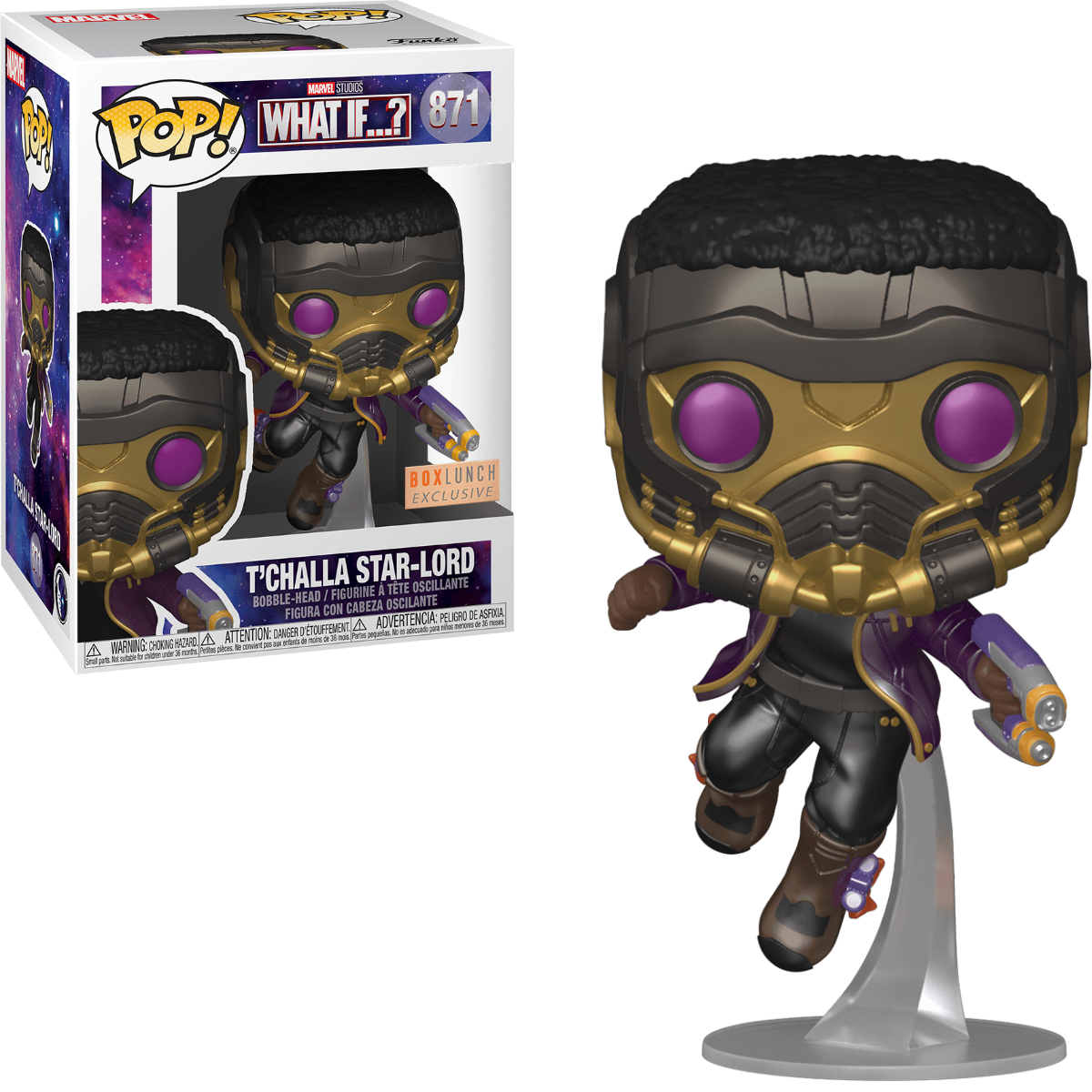 Funko POP! Marvel Studios What If...? 871 T'Challa Star-Lord (Metallic) Box Lunch Exclusive
