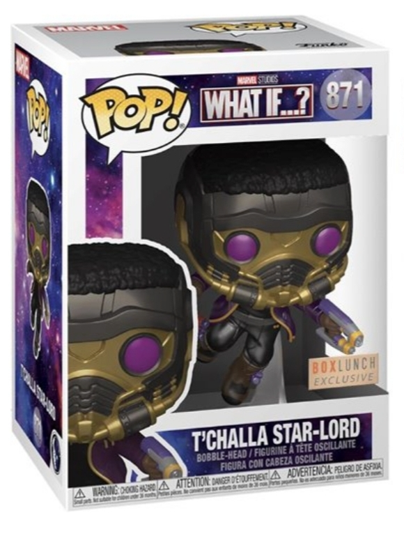 Funko POP! Marvel Studios What If...? 871 T'Challa Star-Lord (Metallic) Box Lunch Exclusive