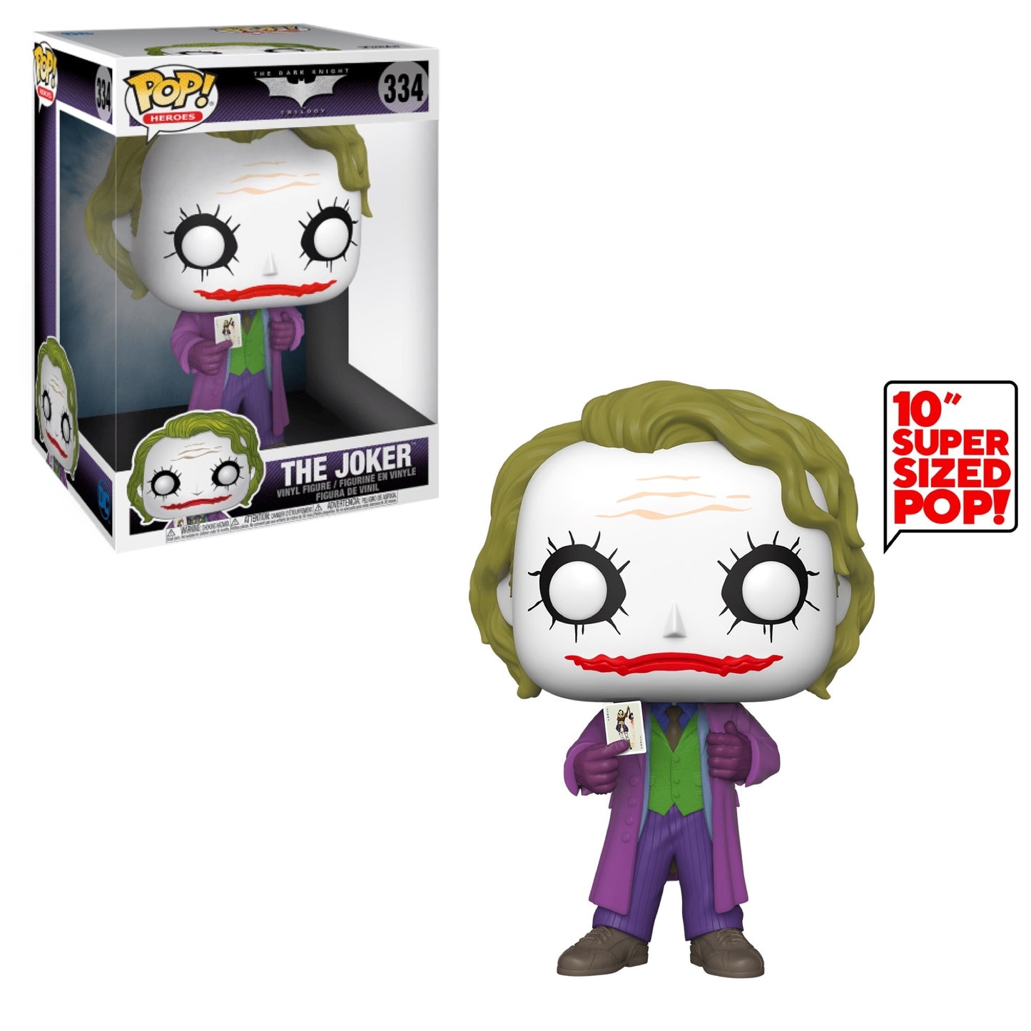 Funko POP! 10" Jumbo DC Heroes Movies Batman The Dark Knight Trilogy 334 The Joker 2024 Summer Convention Exclusive